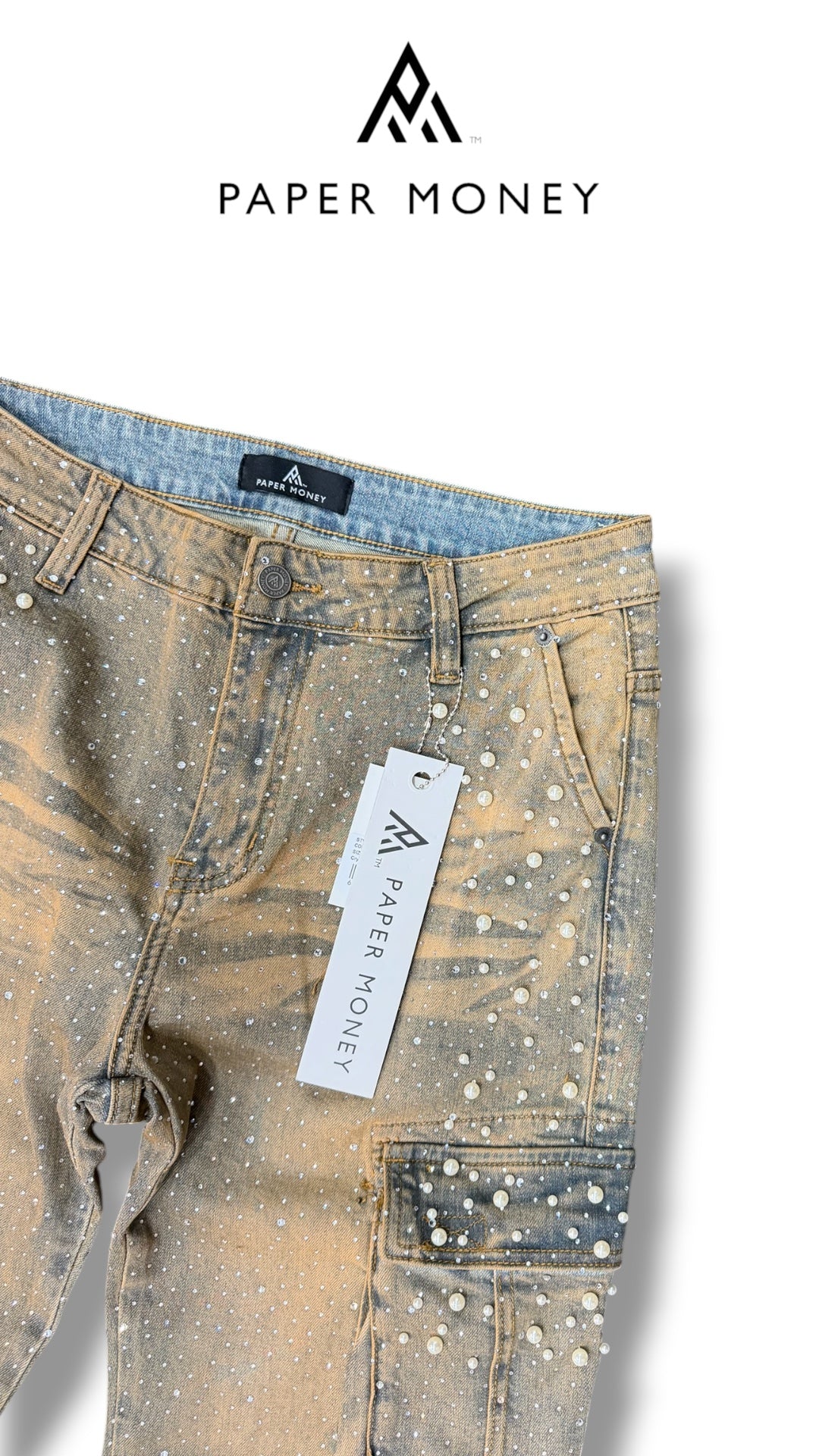 CRYSTALLIZED PEARL PANTS PAPER MONEY