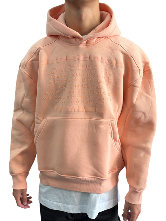 HOODIE-PRINT OVERCOME PEACH 6040