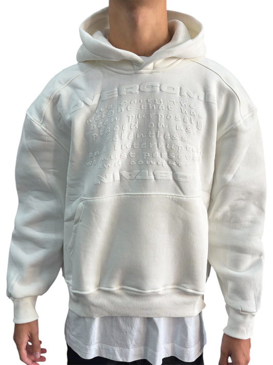 HOODIE-PRINT OVERCOME WHITE 6040