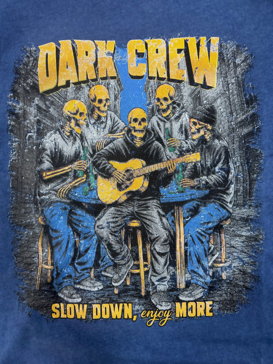DARK CREW BLUE WASHED TEE 3071