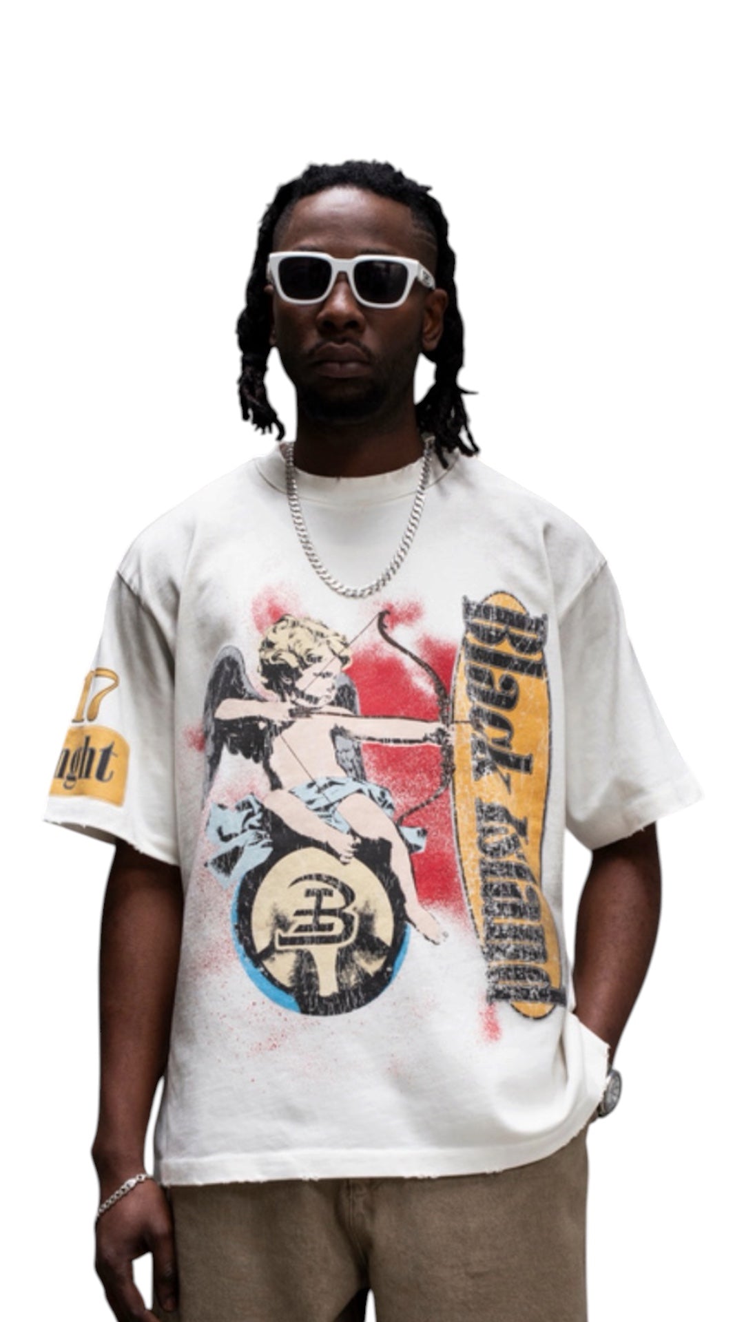 CUPIDO WHITE TEE BLACK ISLAND 2002