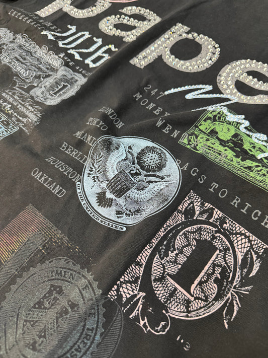 DREAMERS BLACK TEE PAPER MONEY