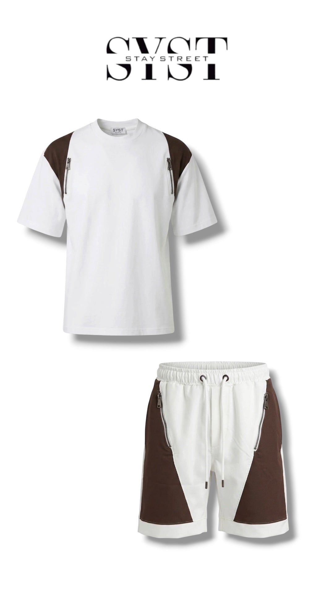 URBAN ZIPPER COORDSET SYST WHITE/CHOCOLATE