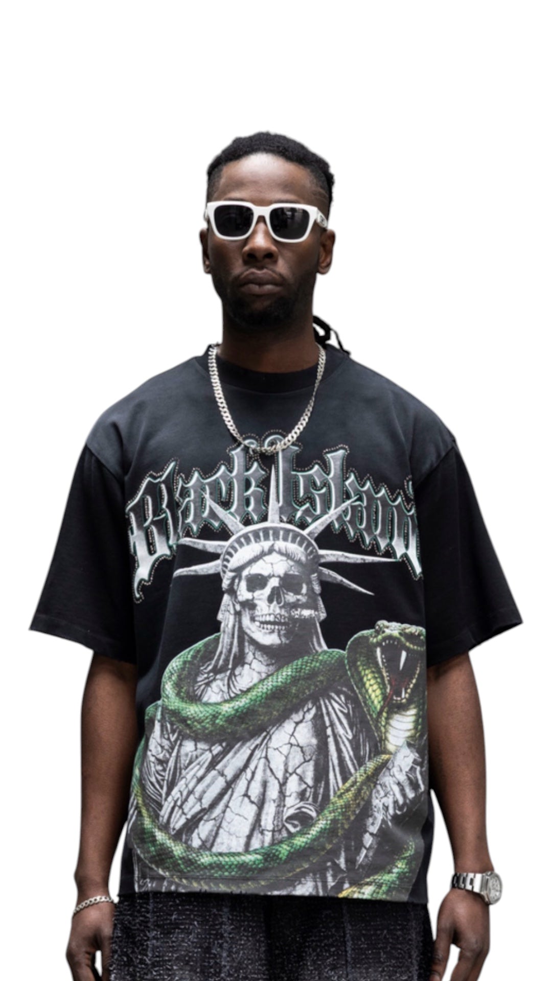 STATUE SNAKE BLACK TEE BLACK ISLAND 2032