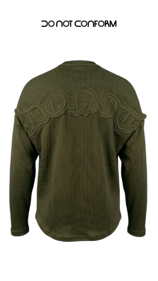 WAFFLE GREEN DONOT LONG SLEEVE 3038