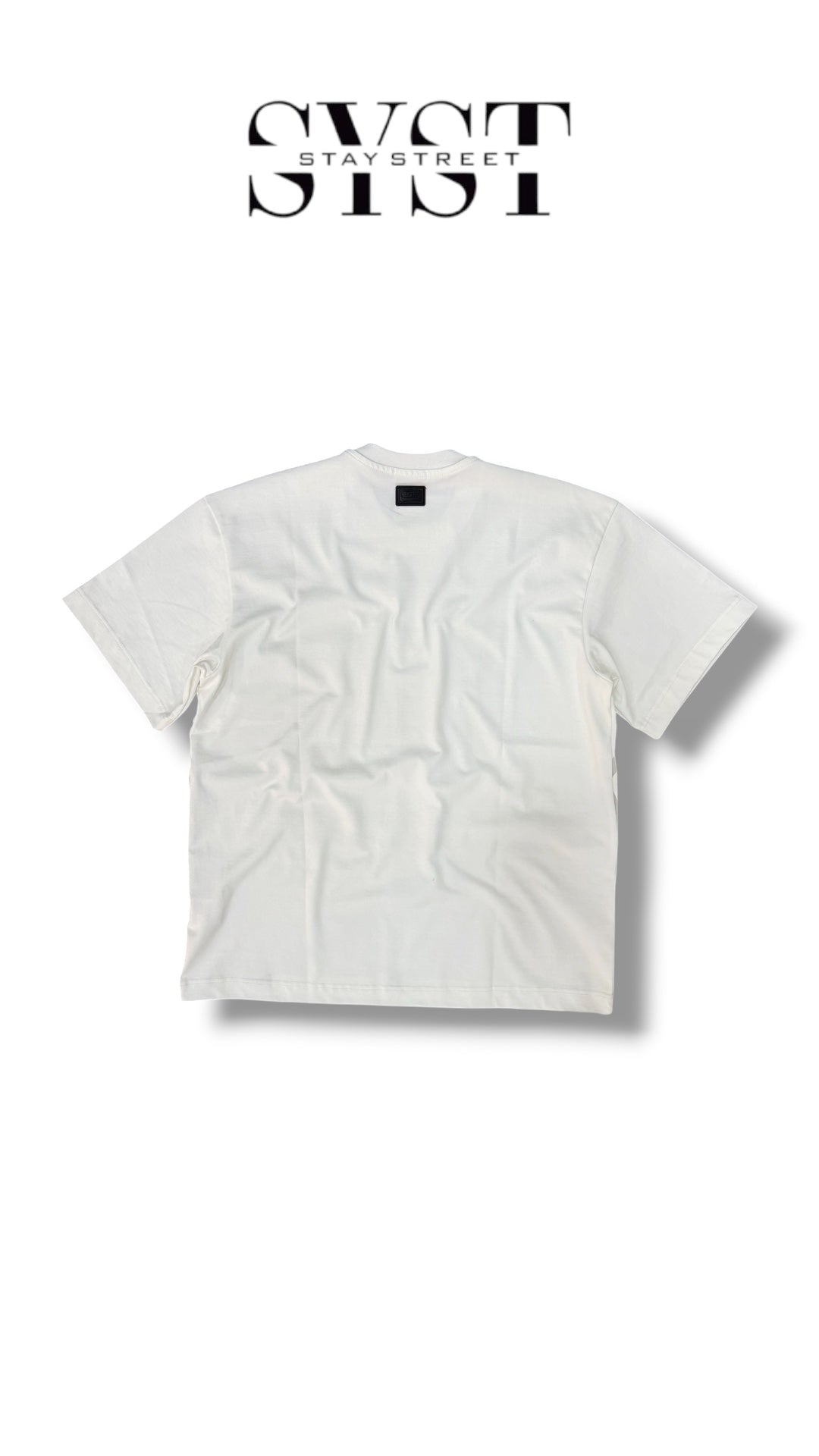 GRID PATTERN WHITE TEE 7004
