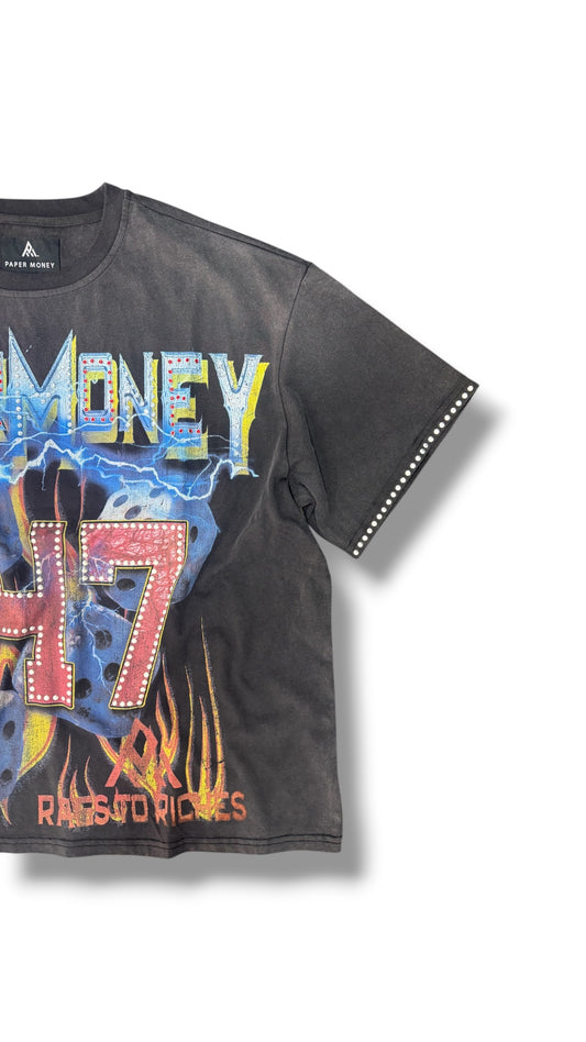 PAPER MONEY BLACK ROLLING 247 TEE