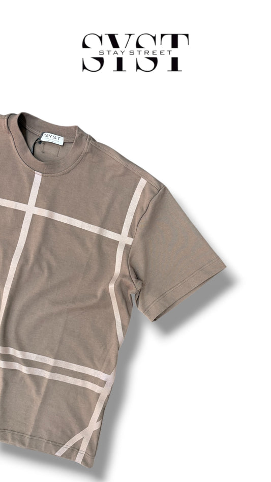 GRID PATTERN TOBACCO TEE 7004