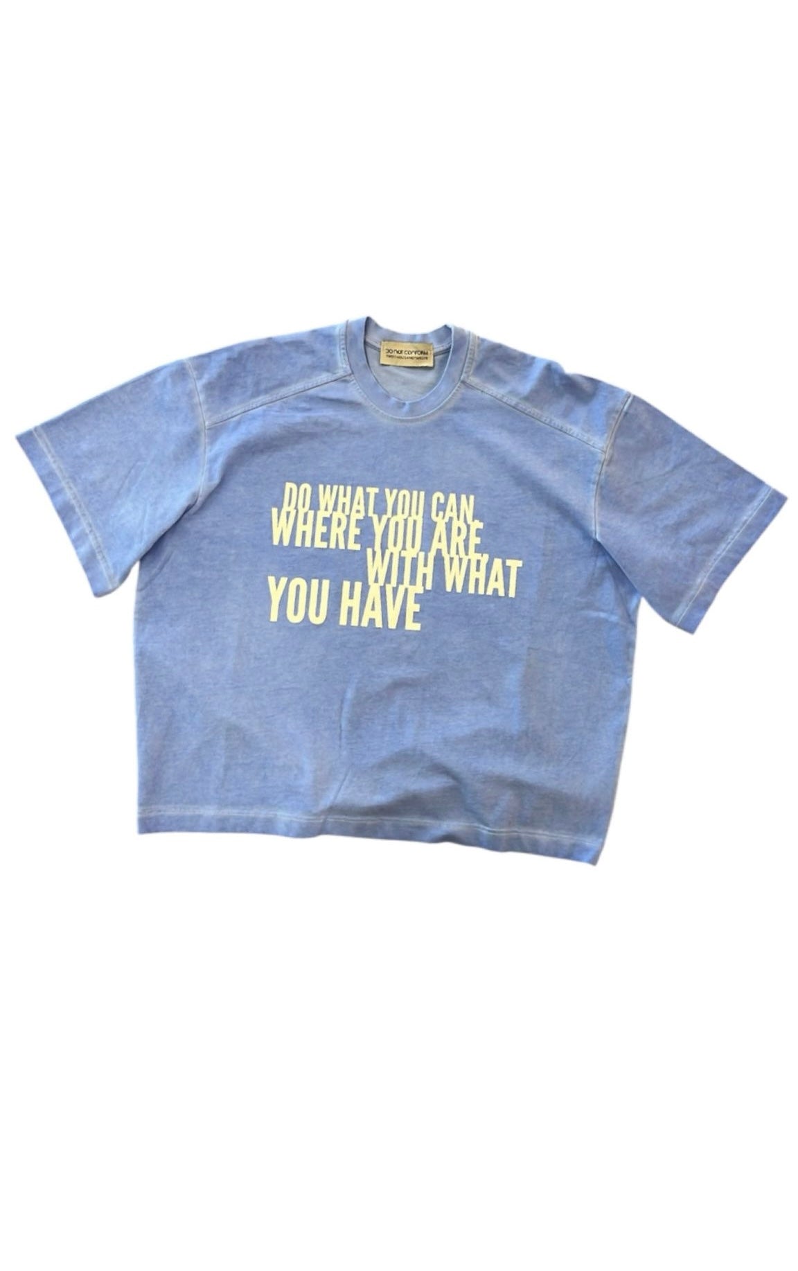 LIGHT BLUE WASHED CROPPED TEE