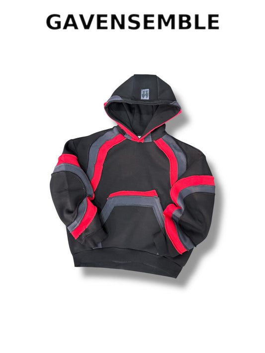 BLACK TRIPLE LAYER HOODIE