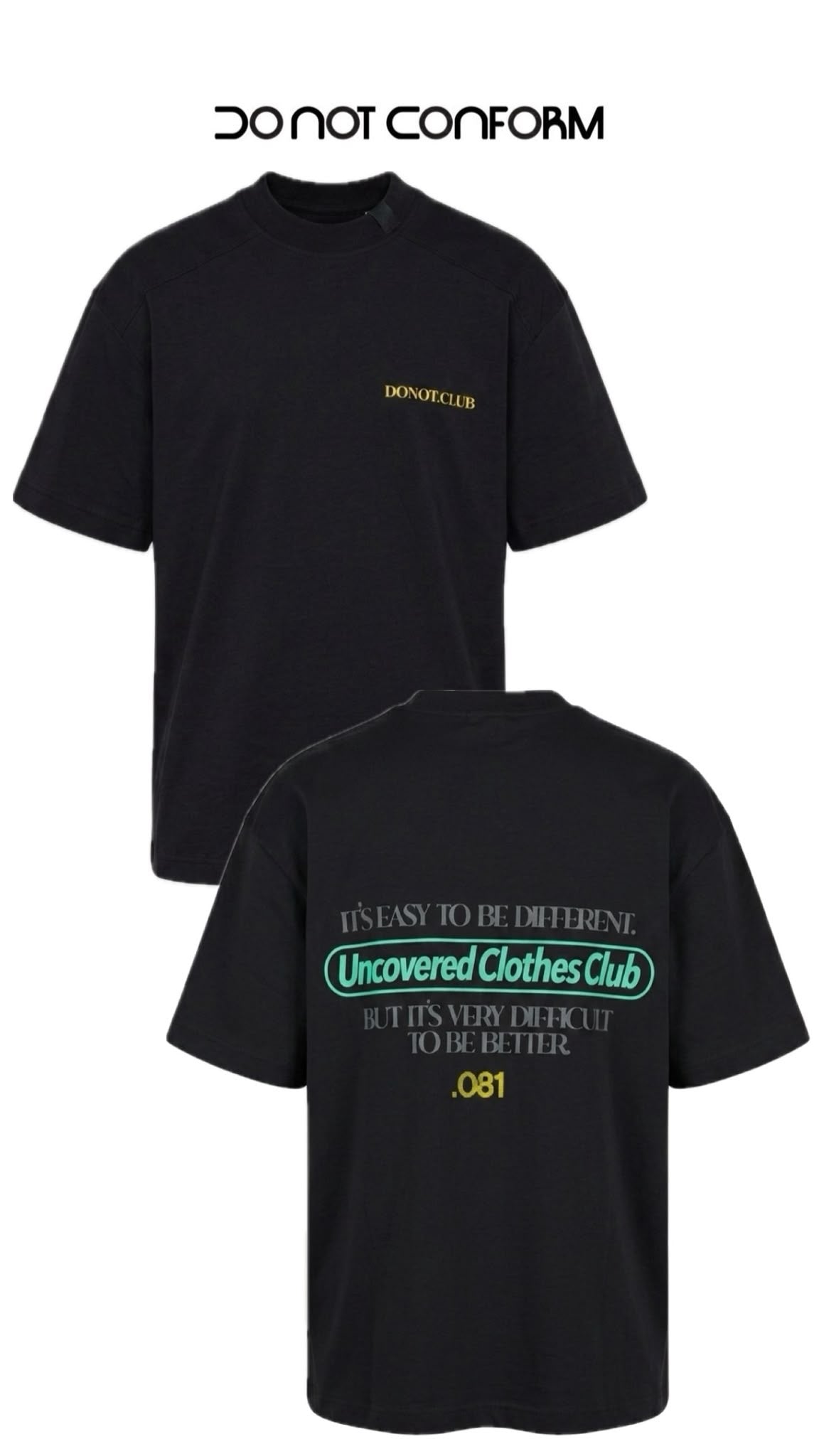 DONOT. CLUB 081 BLACK TEE 3023