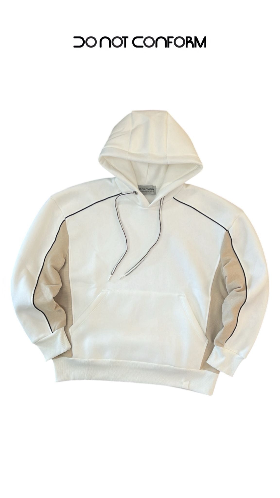 DOUBLE FABRIC WHITE HOODIE PROFILE