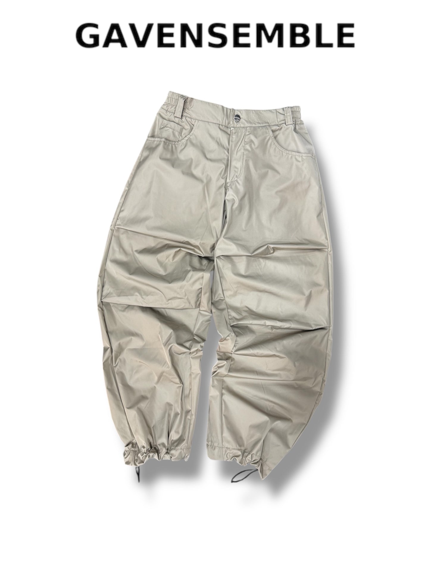 BEIGE NYLON PENCE PANTS