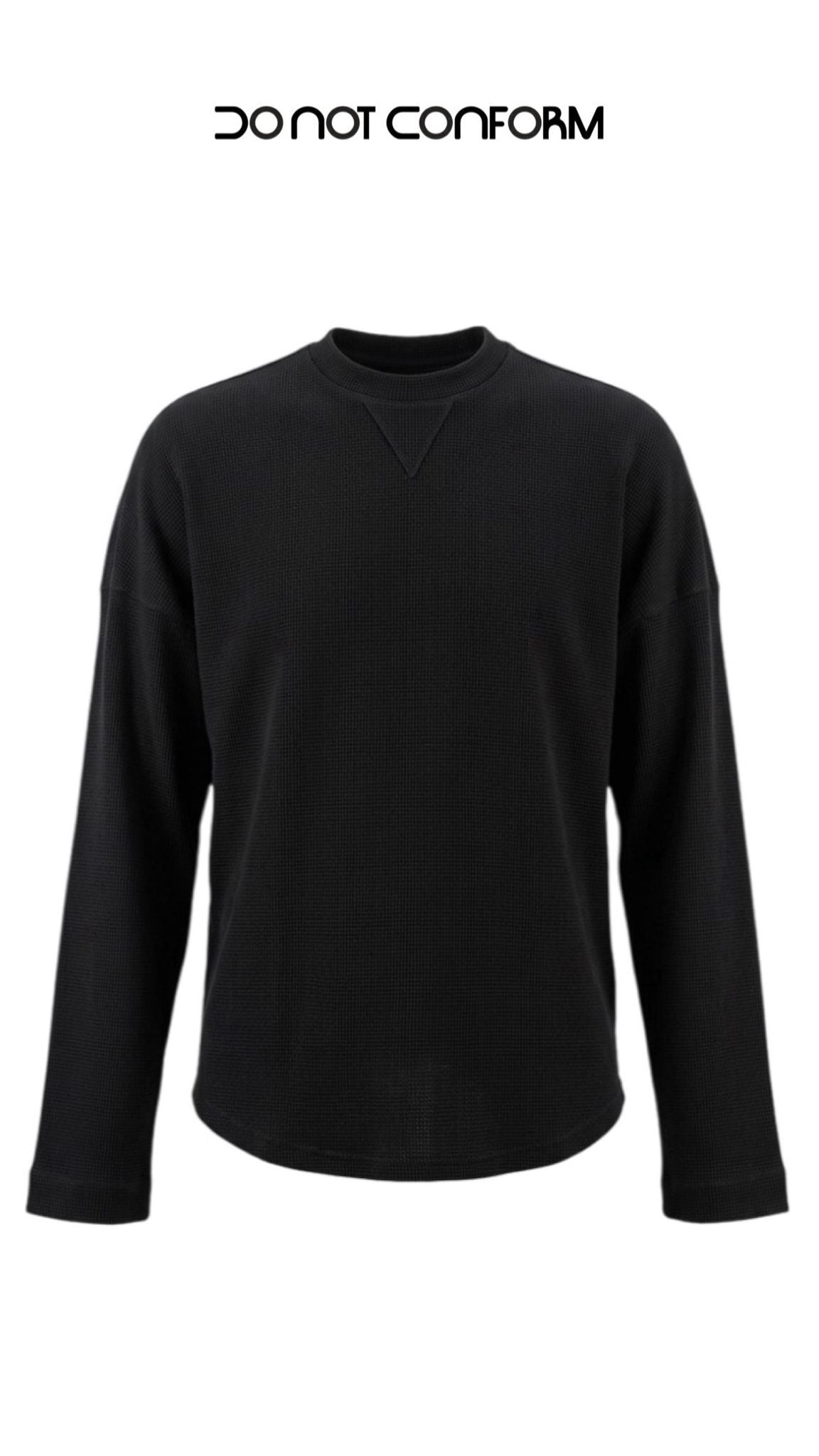 WAFFLE BLACK DONOT LONG SLEEVE 3038