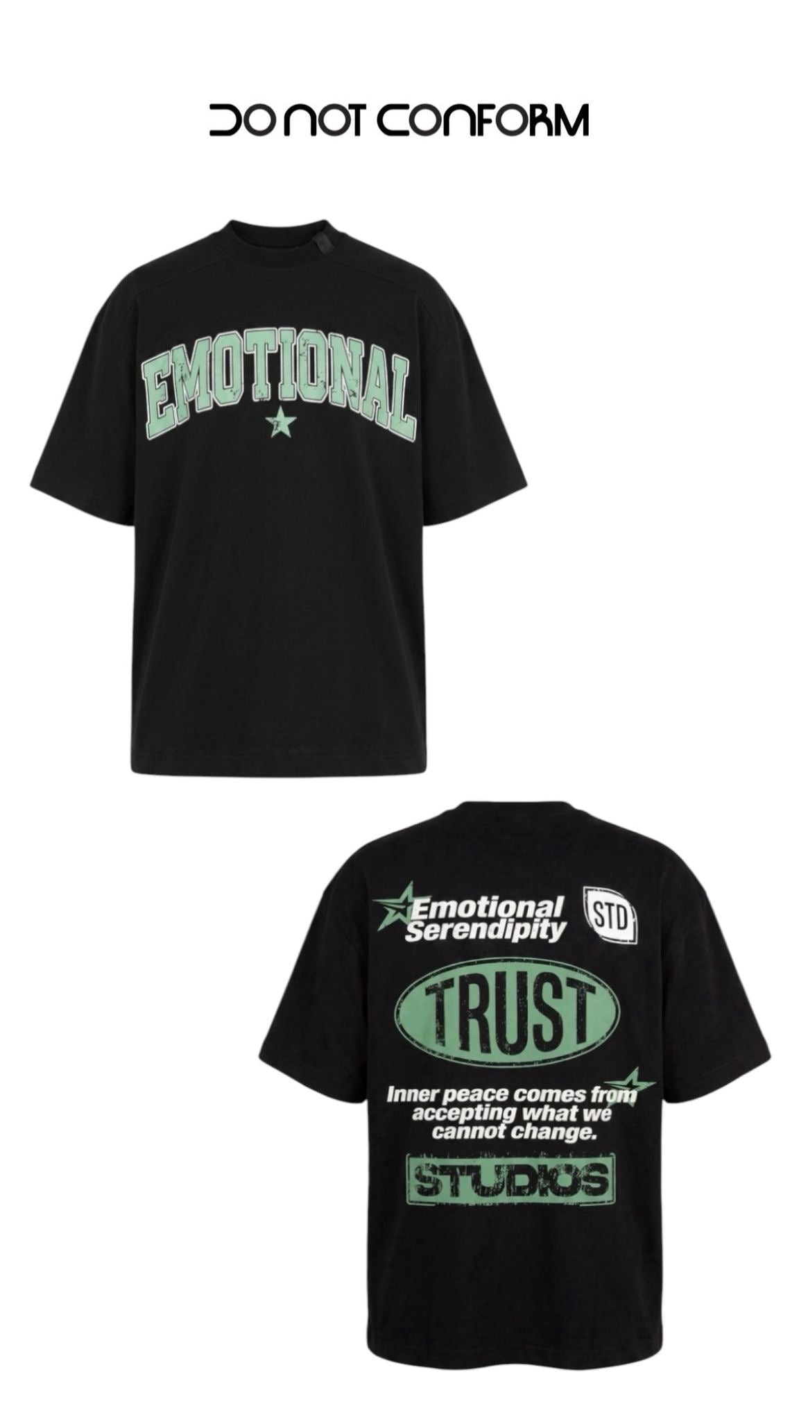 BLACK TEE DOUBLE PRINT EMO.T.RUST 3029