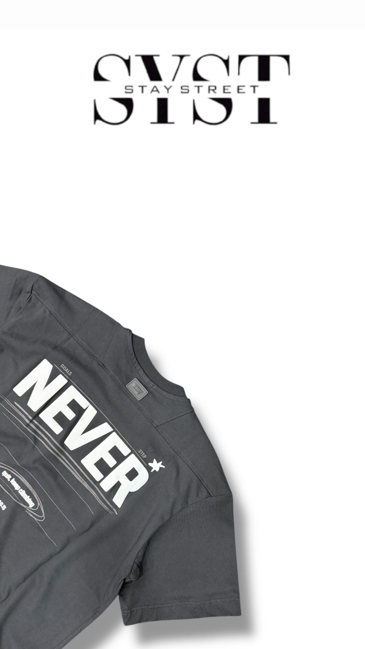 BLACK TEE NEVER 7016