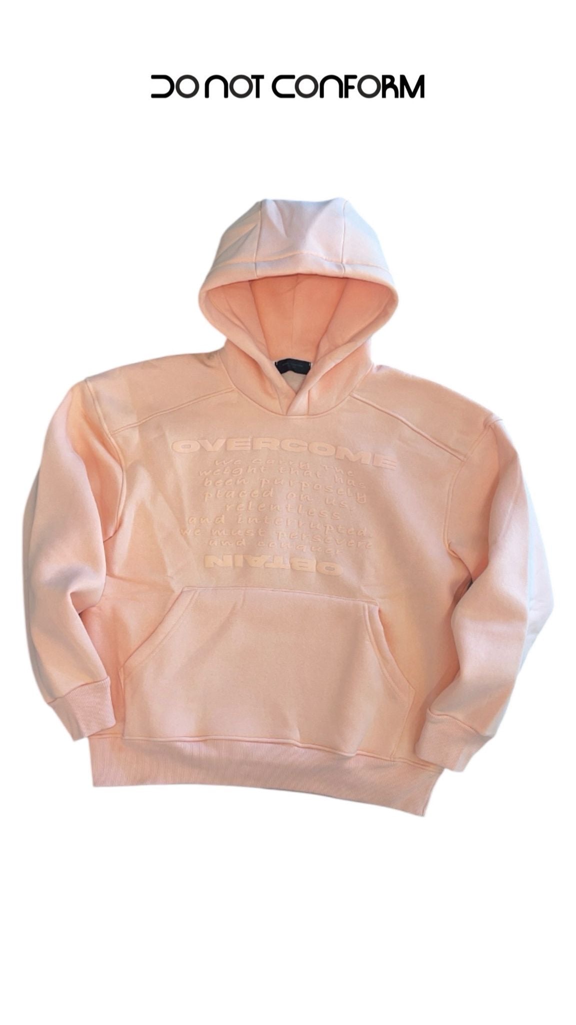 HOODIE-PRINT OVERCOME PEACH
