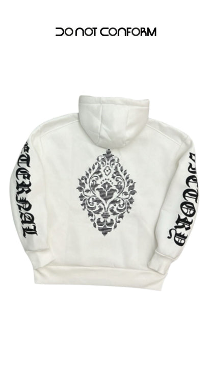 WHITE HOODIE PRINT ALL SIDES 3090