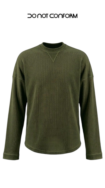 WAFFLE GREEN DONOT LONG SLEEVE 3038