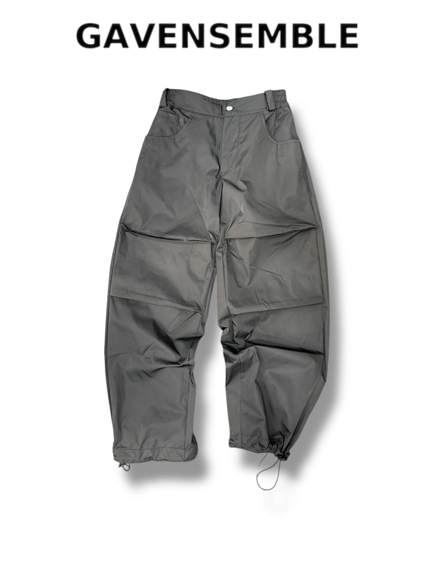 BLACK NYLON PENCE PANTS