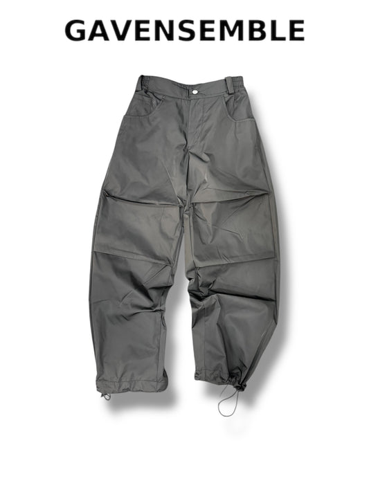 BLACK NYLON PENCE PANTS