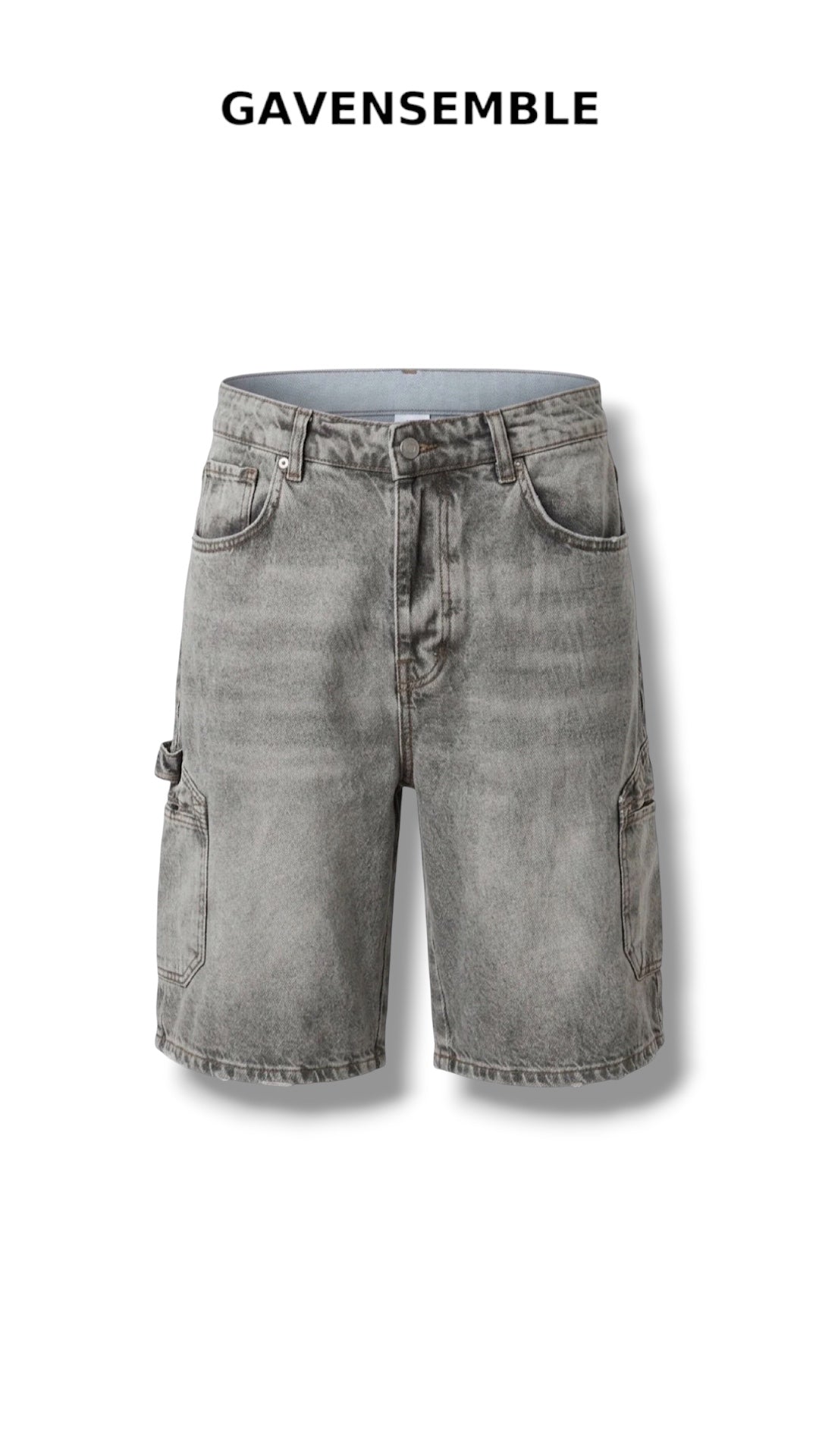 ACID WASH CARGO SHORTS 390