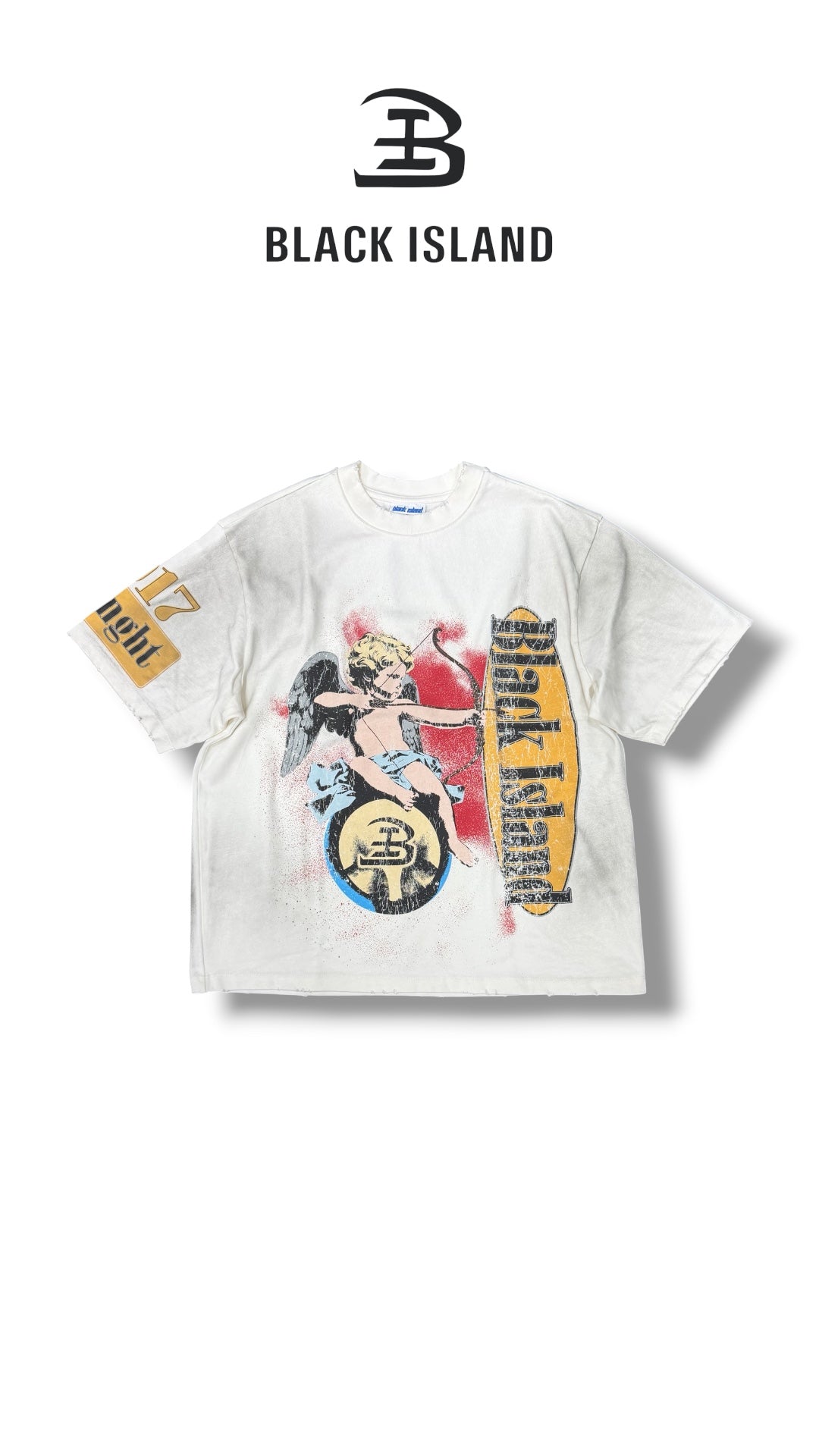CUPIDO WHITE TEE BLACK ISLAND 2002