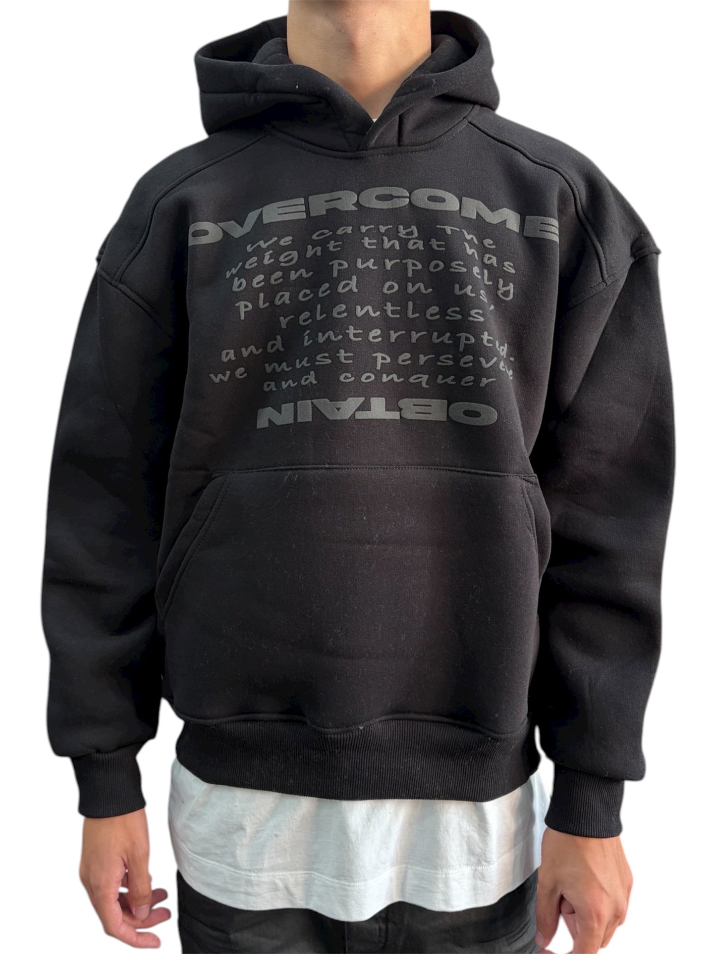 HOODIE-PRINT OVERCOME BLACK