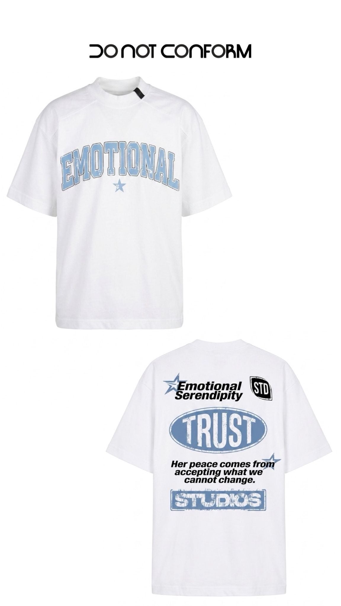 WHITE TEE DOUBLE PRINT EMO.T.RUST 3029