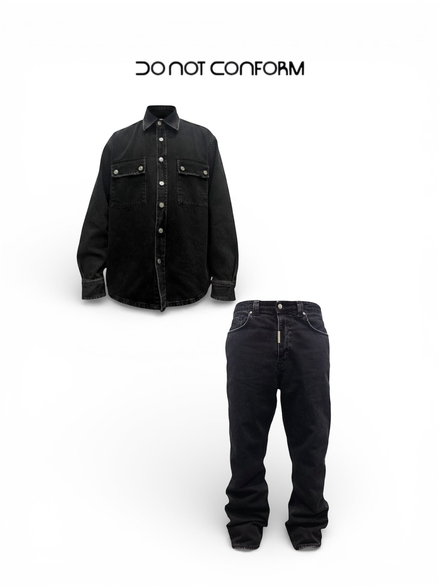 DENIM COORDSET WASH DARK GREY 7040/7010