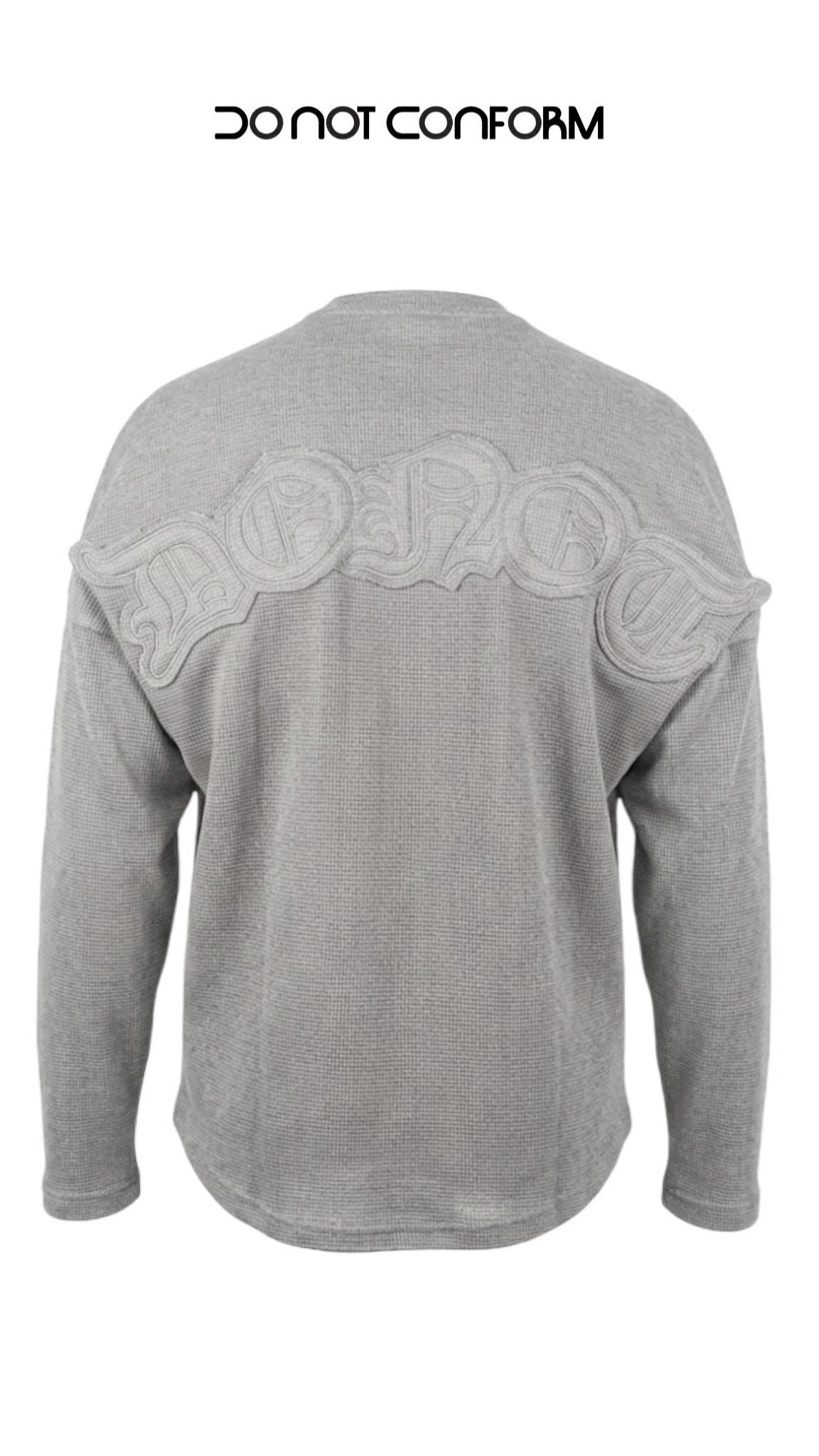WAFFLE GREY DONOT LONG SLEEVE 3038