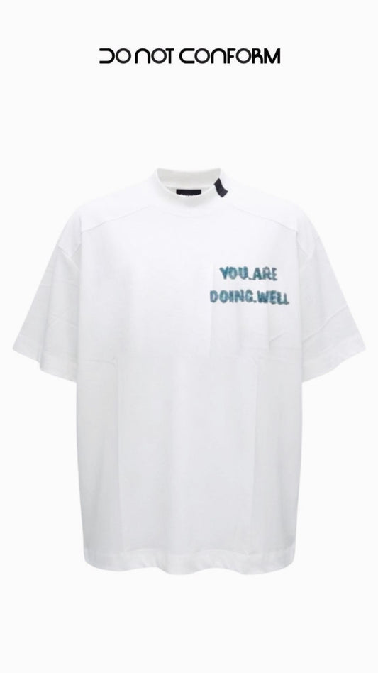 TEE WHITE HATCH EMBROIDERY 5090