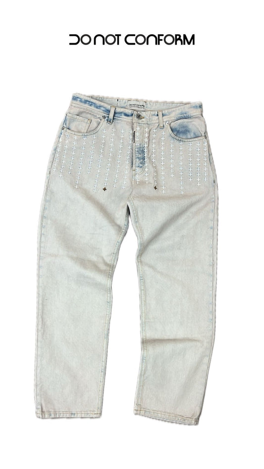 CAMOMILE BAGGY CROSS EMBROIDERY