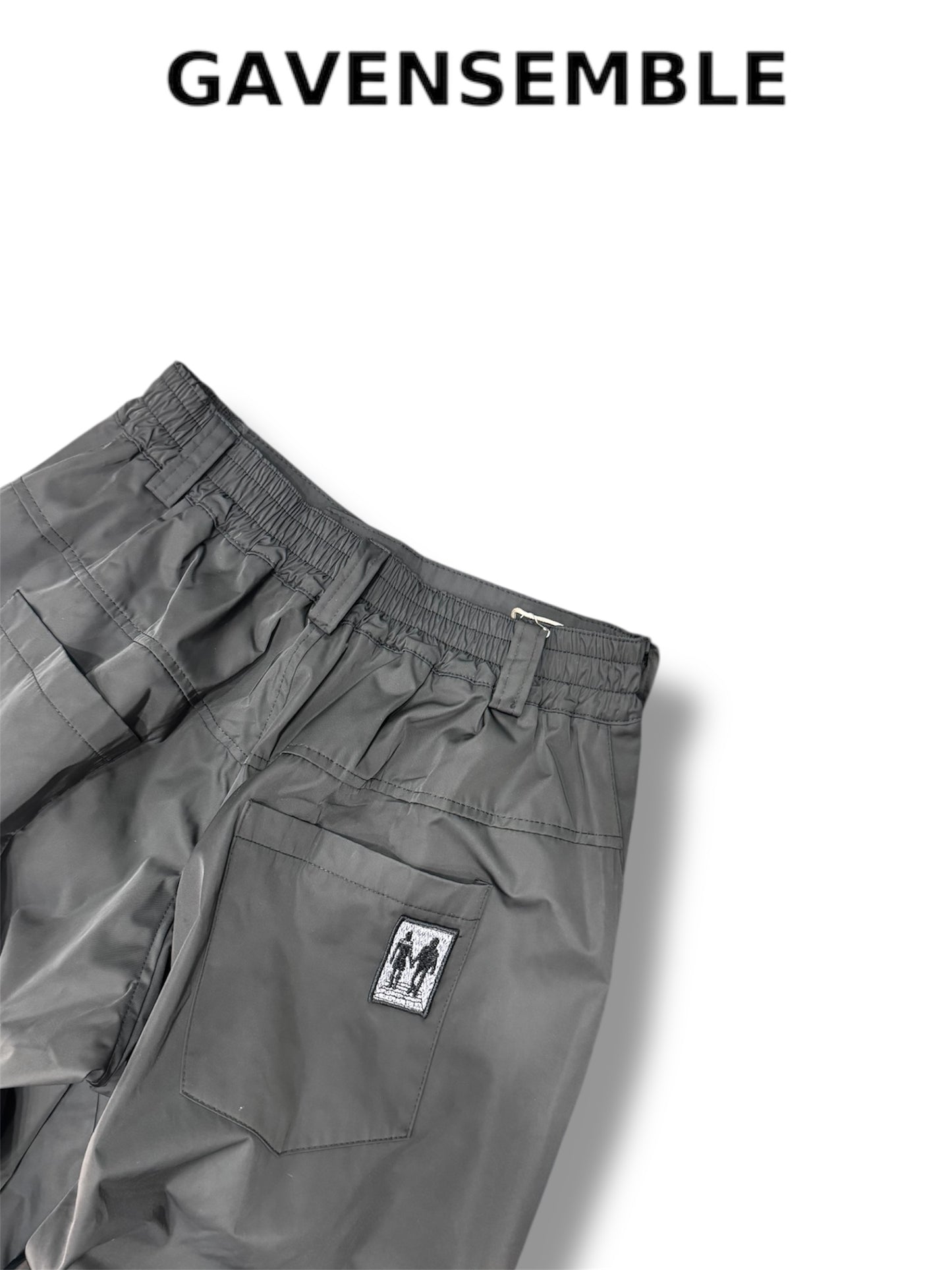 BLACK NYLON PENCE PANTS