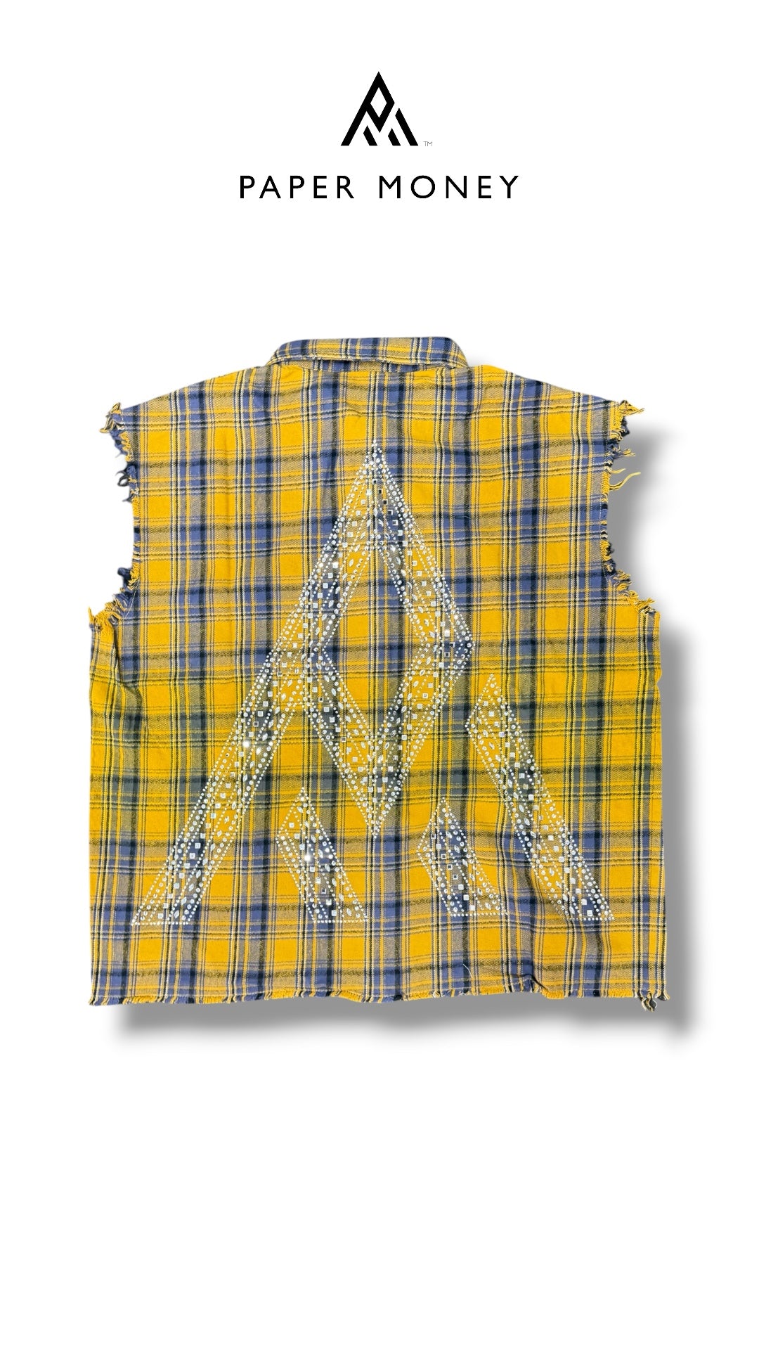 PAPER MONEY RHINESTONE FLANNEL SLEEVELESS GOLD