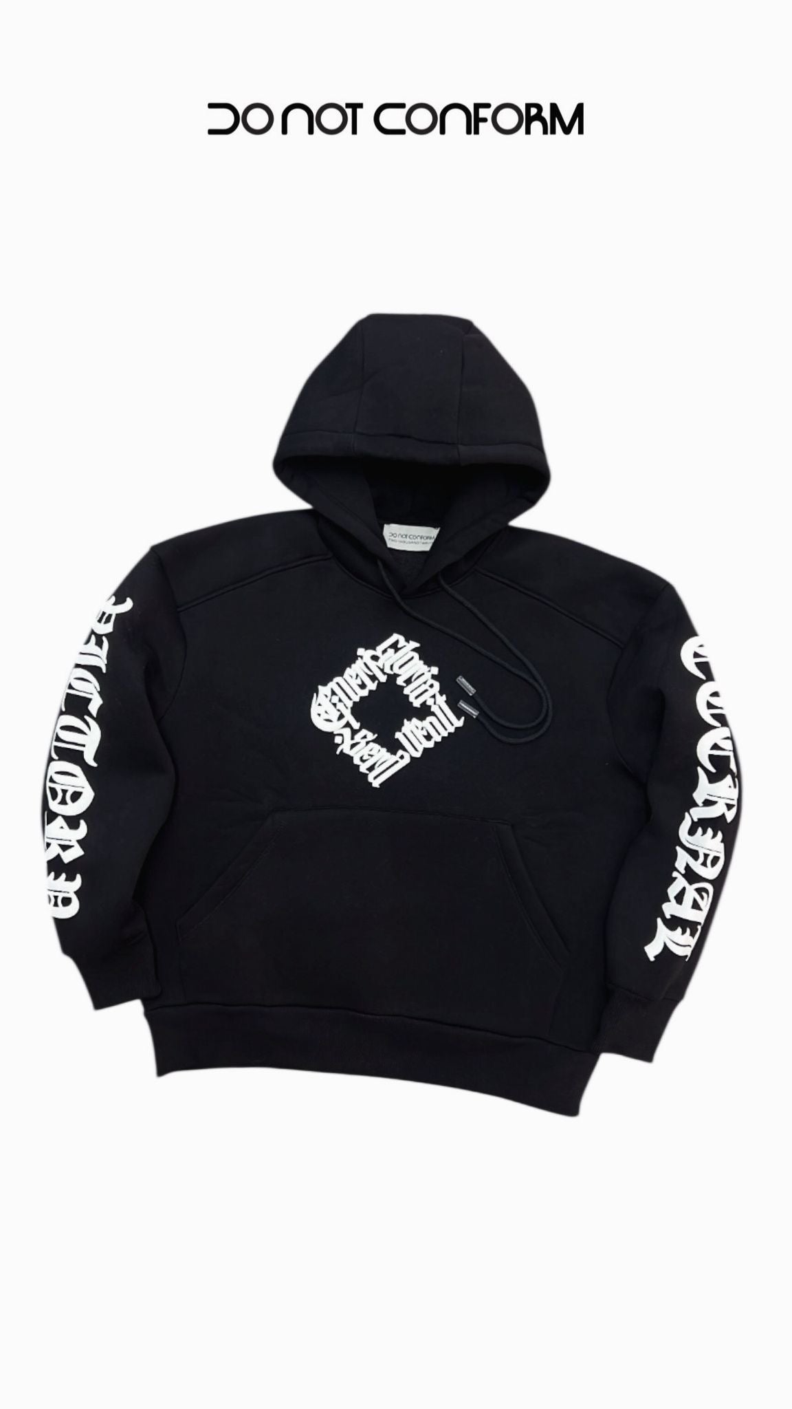 BLACK HOODIE PRINT ALL SIDES