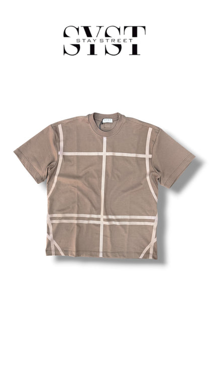 GRID PATTERN TOBACCO TEE 7004