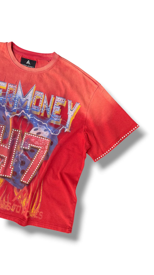 PAPER MONEY RED ROLLING 247 TEE