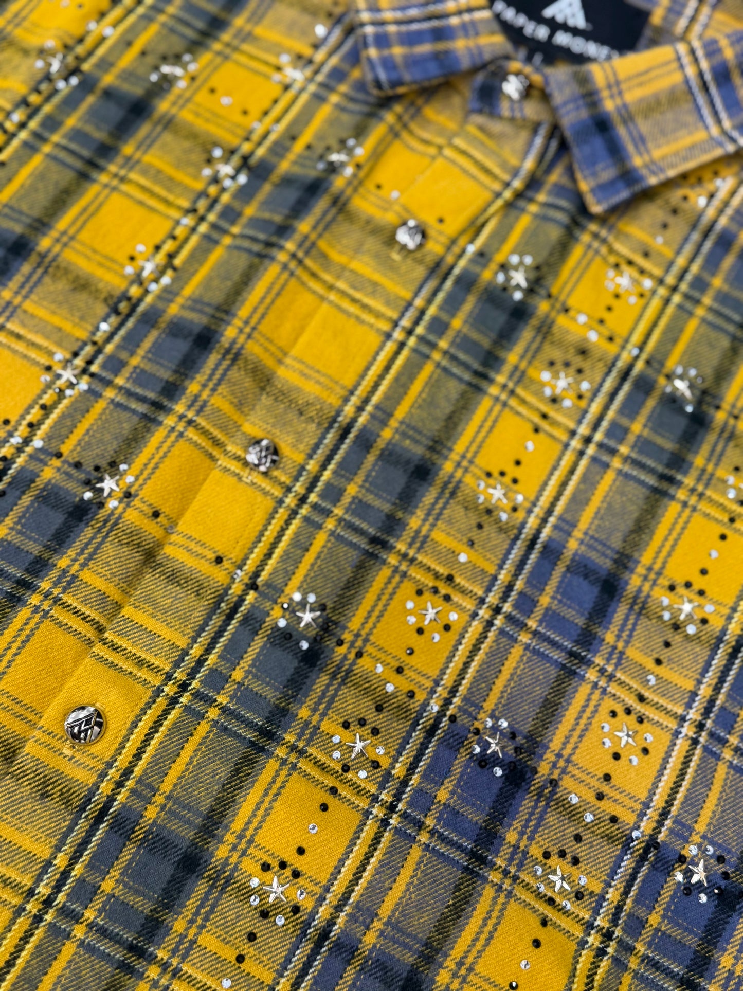 PAPER MONEY RHINESTONE FLANNEL SLEEVELESS GOLD