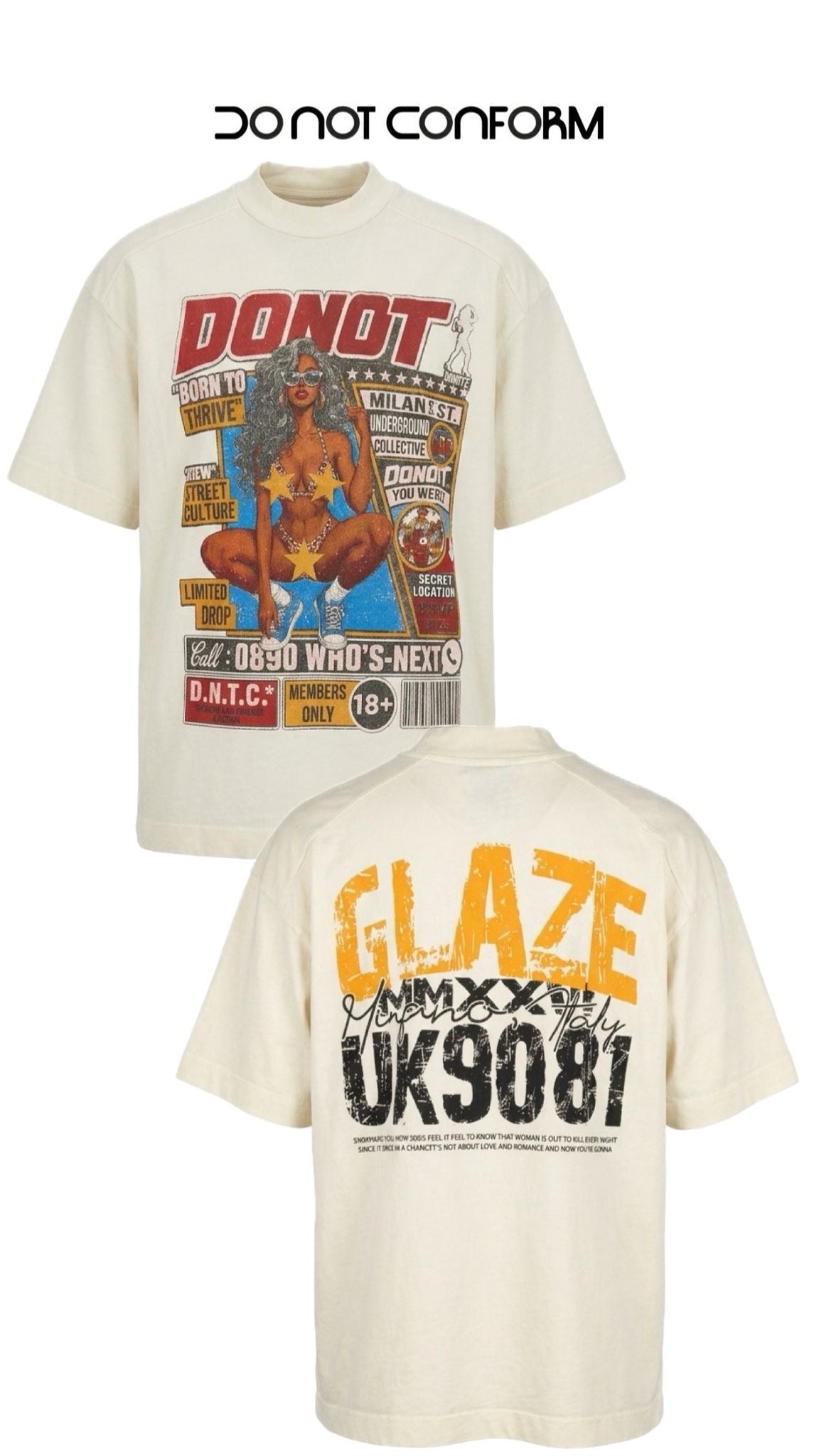 DONOTSTAR WASHED TEE BUTTER 3066