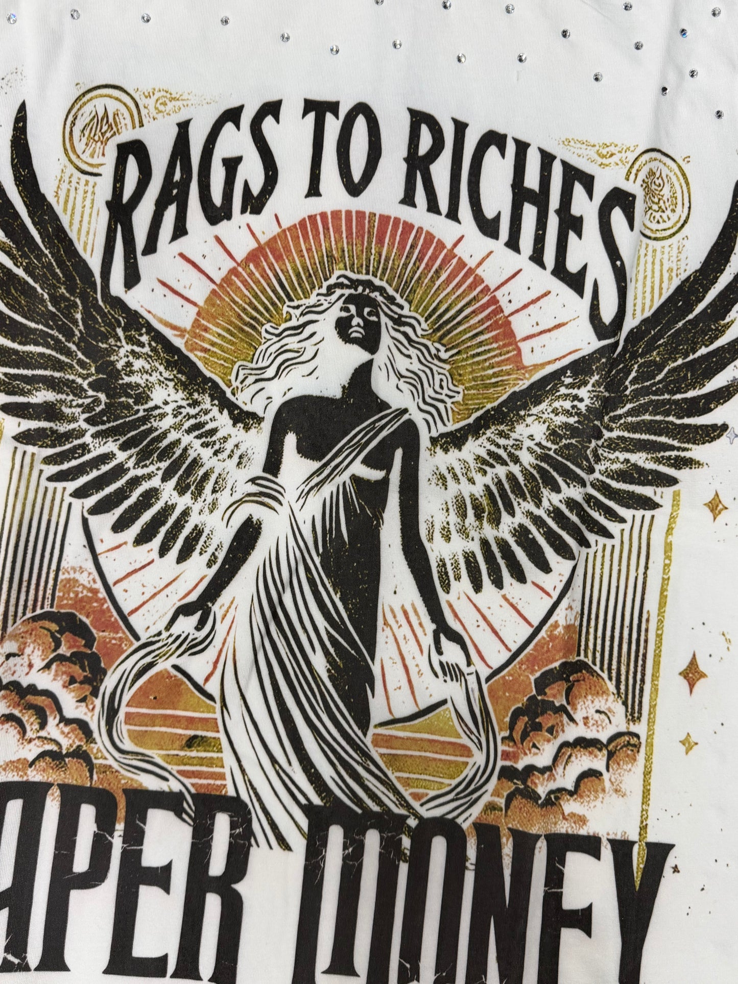 FALLEN ANGELS WHITE TEE PAPER MONEY