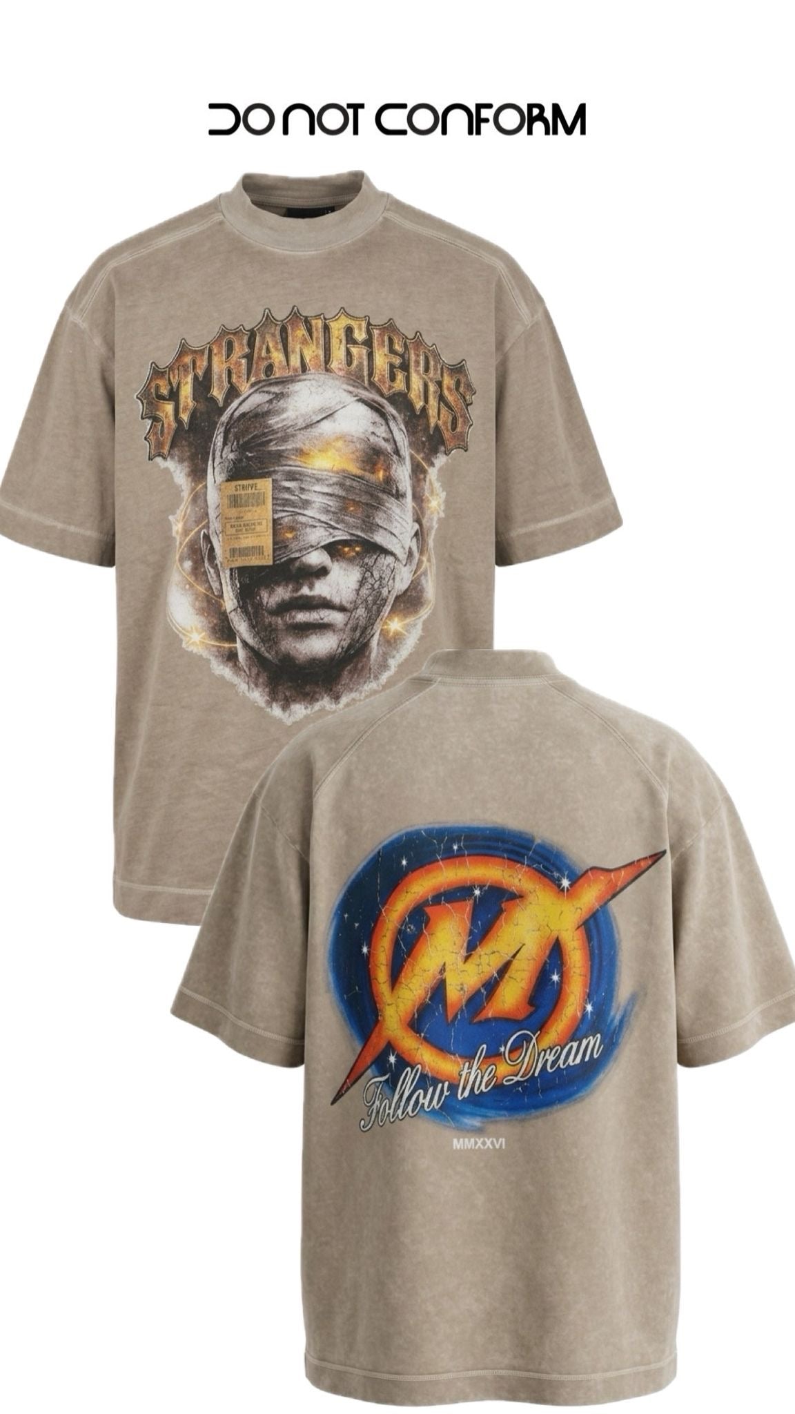 STRANGERS WASHED TEE MUD 3063