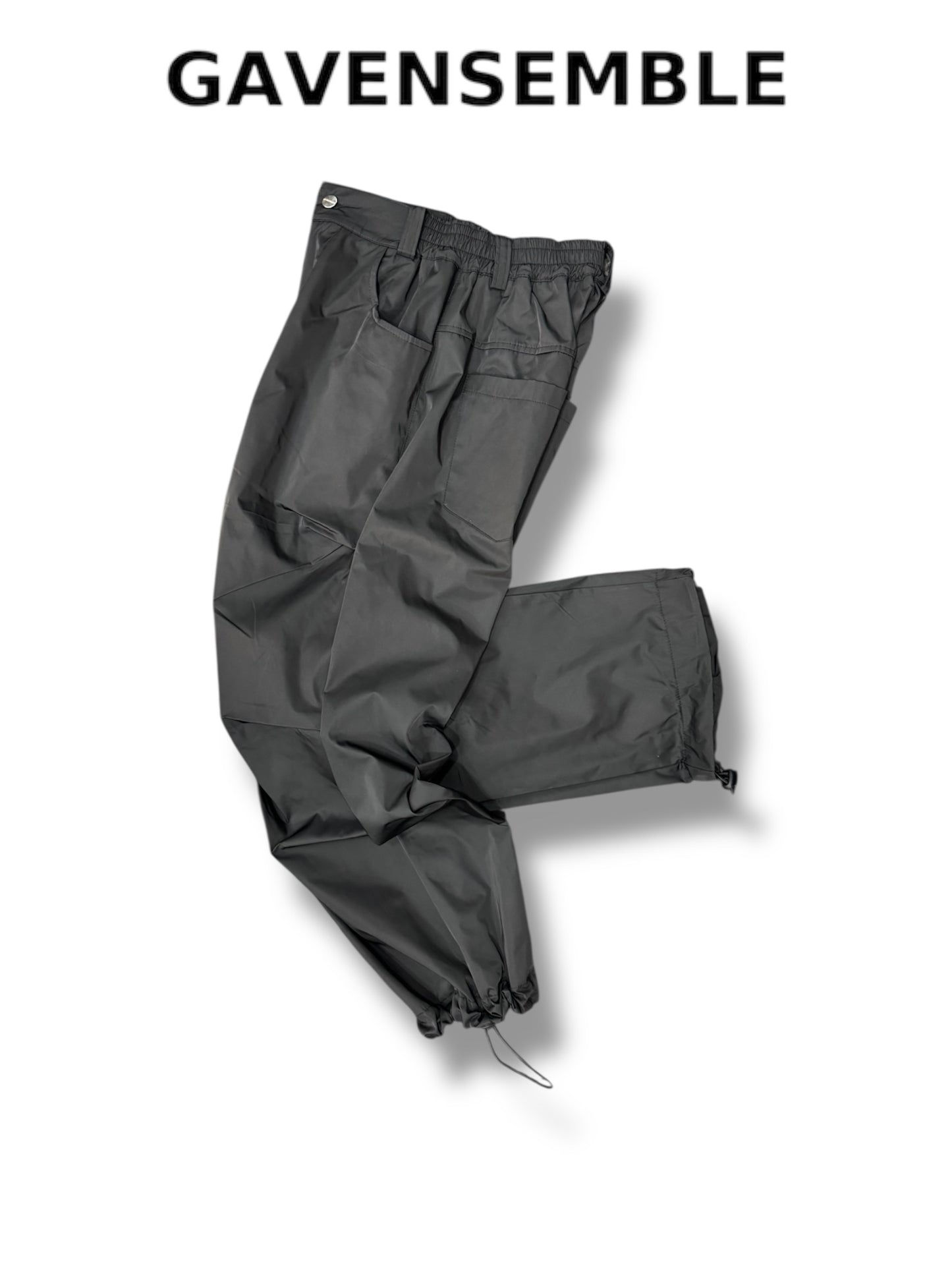 BLACK NYLON PENCE PANTS