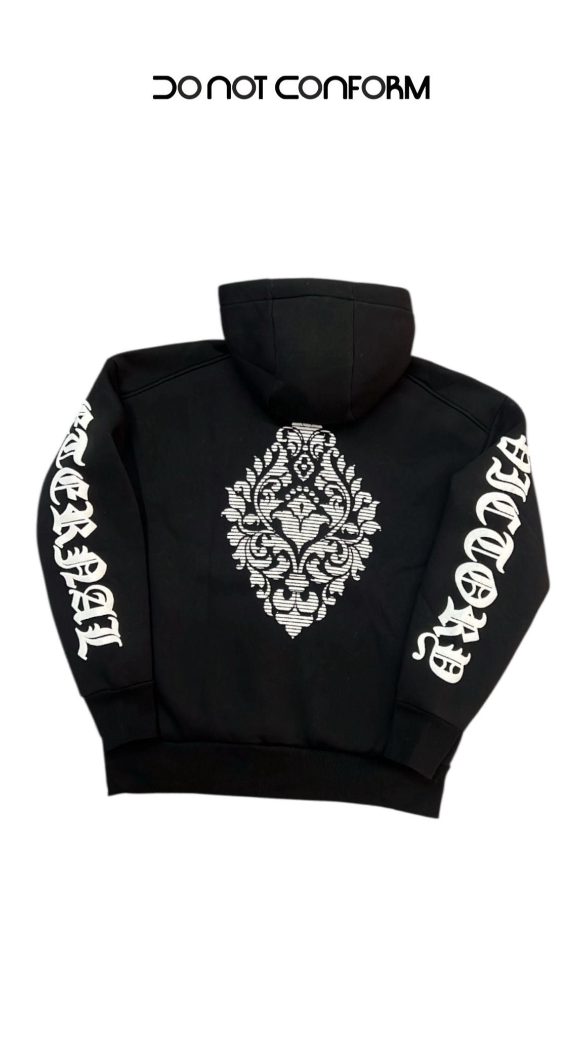 BLACK HOODIE PRINT ALL SIDES