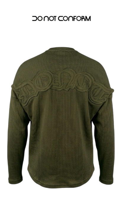 WAFFLE GREEN DONOT LONG SLEEVE 3038