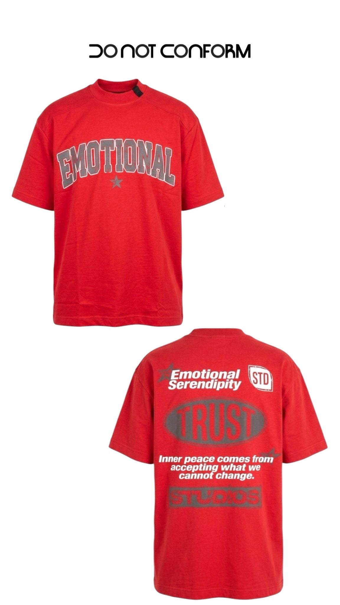 RED TEE DOUBLE PRINT EMO.T.RUST 3029