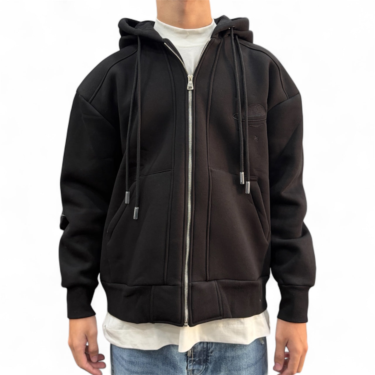 SATURN DOUBLE HOODED BLACK