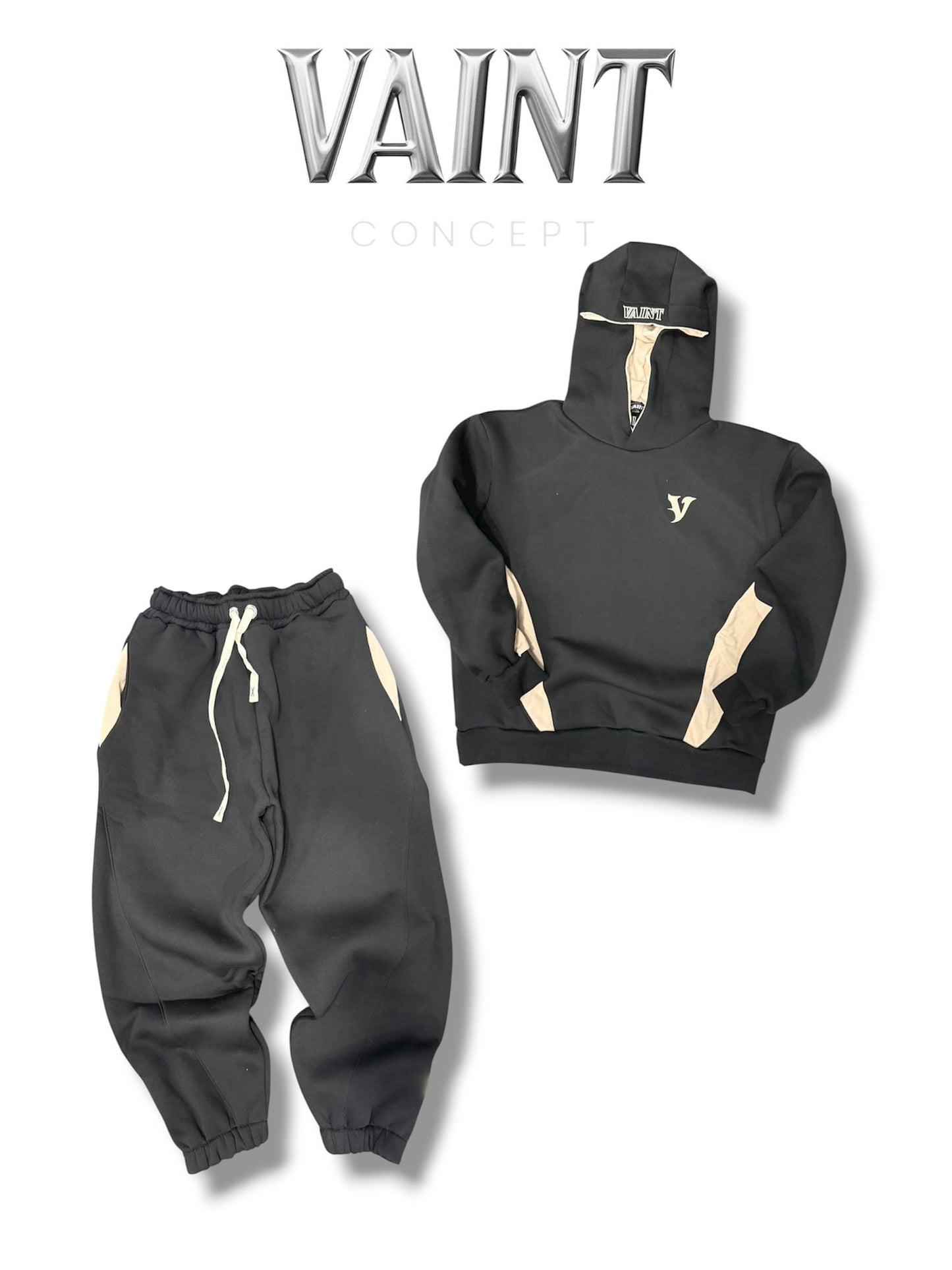 BLACK TRACKSUIT SET