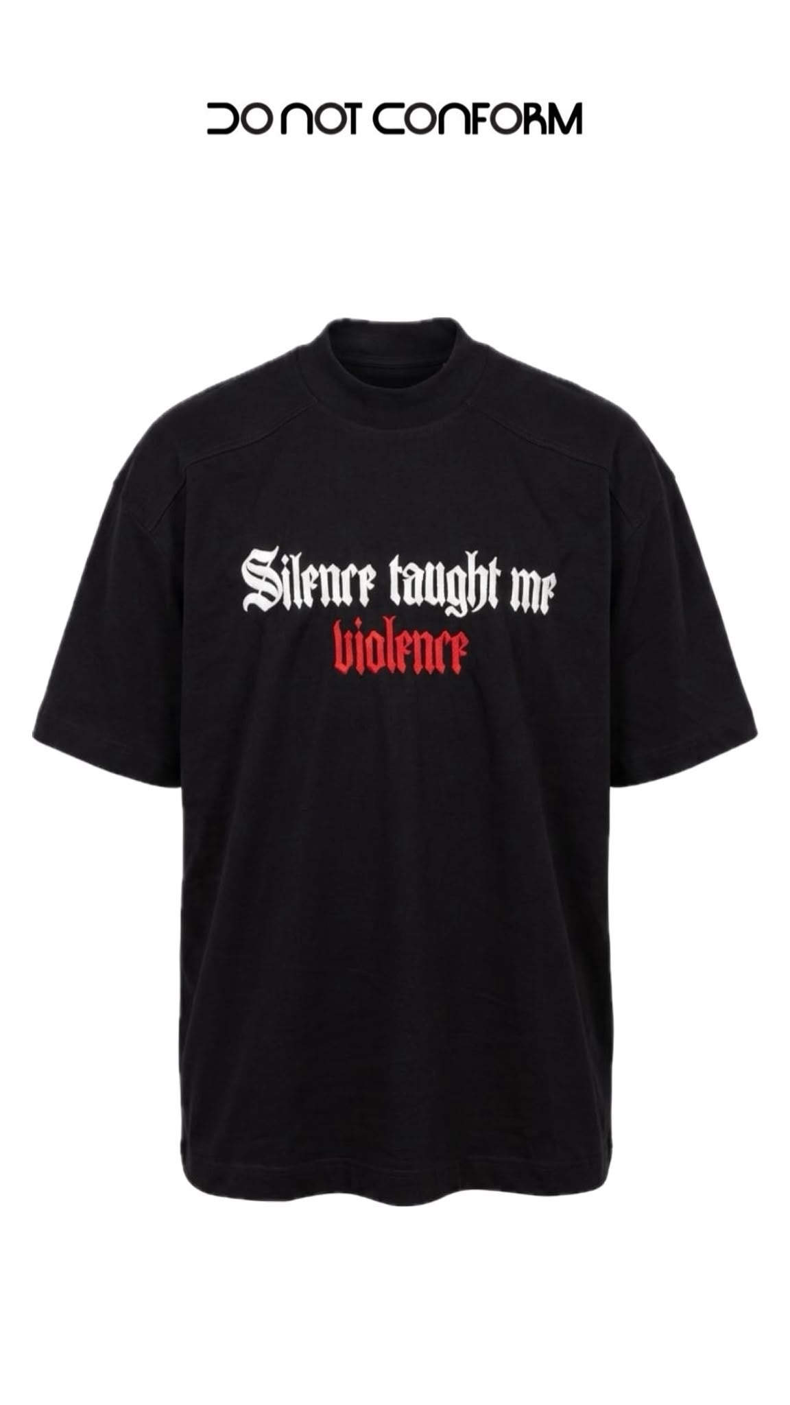 SILENCE TAUGHT BLACK TEE