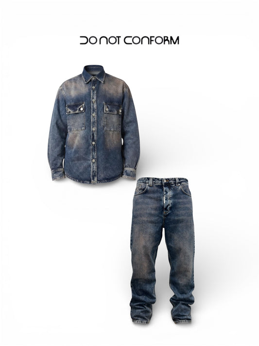 DENIM COORDSET WASH SANDBLASTED PLUM 7010/7040
